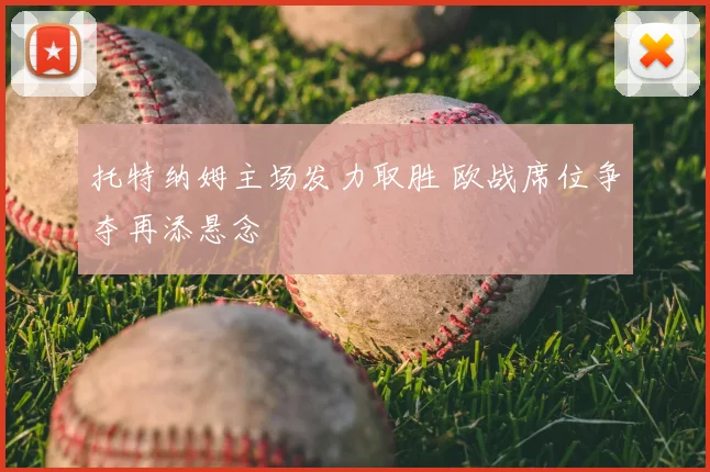 托特纳姆主场发力取胜 欧战席位争夺再添悬念